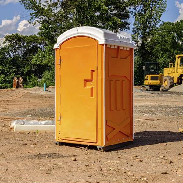 how often are the portable restrooms cleaned and serviced during a rental period in Caspar California